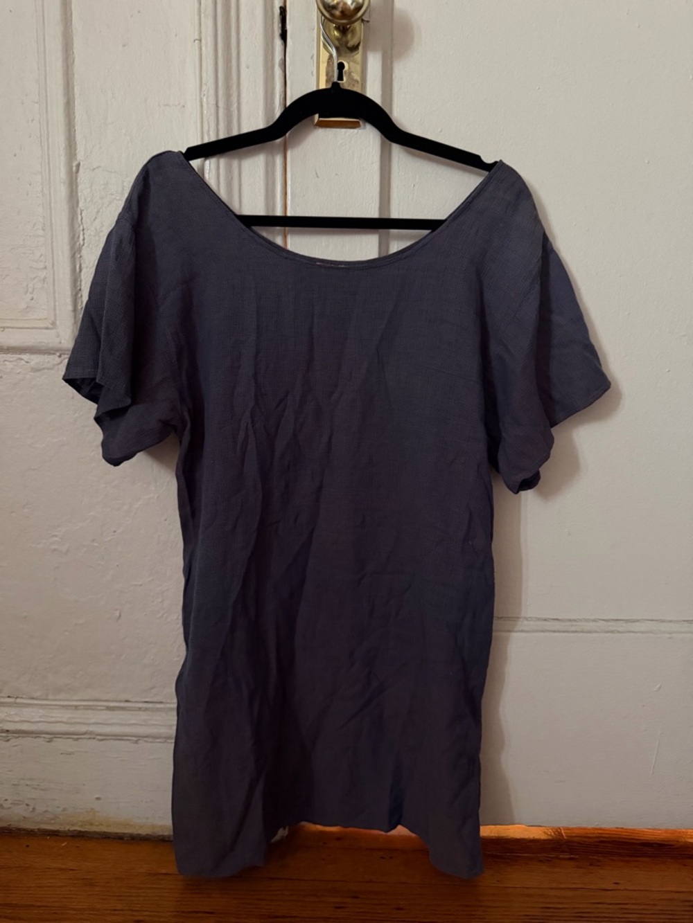 Vintage Kenzo Japan Women's Short Sleeve Scoop Neck Tunic - Slate
